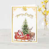 Weihnachtskarte "Der Weihnachtsmann kommt" Karte (Gelbe Blume)