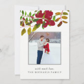 Weihnachtskarte des botanischen Fotos Feiertagskarte (Rückseite)