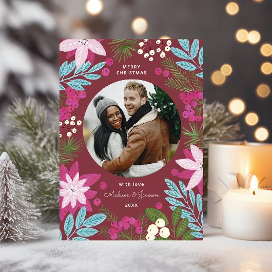 Weihnachtskarte des Burgund Feiertagskarte