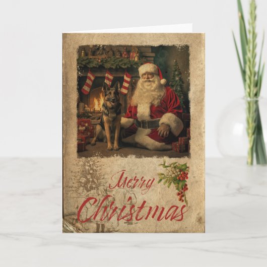 Weihnachtskarte des Deutschen Hirten Feiertagskarte (Vorderseite)