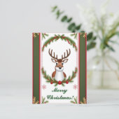 Weihnachtskarte des Festen Reindeers Postkarte (Stehend Vorderseite)