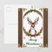 Weihnachtskarte des Festen Reindeers Postkarte (Vorne/Hinten)