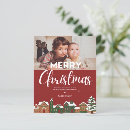 Weihnachtskarte des Festivals Village Illustration (Stehend Vorderseite)