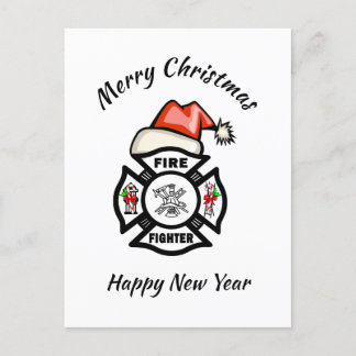 Weihnachtskarte des Feuerwehrmanns Feiertagspostkarte