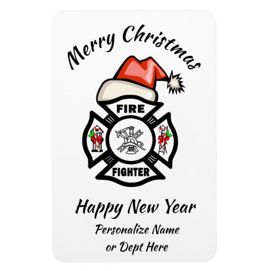 Weihnachtskarte des Feuerwehrmanns Magnet (Vertikal)