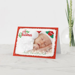 Weihnachtskarte des Fotos mit Weihnachtsrahmen Feiertagskarte