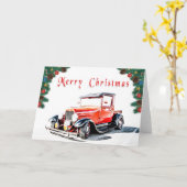 Weihnachtskarte des Frisierten Autos Karte (Gelbe Blume)