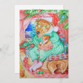 Weihnachtskarte des Großvaters Feiertagskarte (Vorne/Hinten)