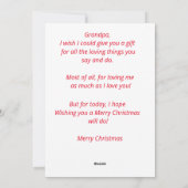 Weihnachtskarte des Großvaters Feiertagskarte (Rückseite)