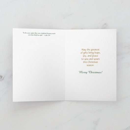 Weihnachtskarte des Hirten Feiertagskarte (Innenseite)