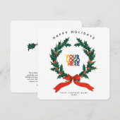 Weihnachtskarte des Holiday Berry Wreath Business (Vorne/Hinten)