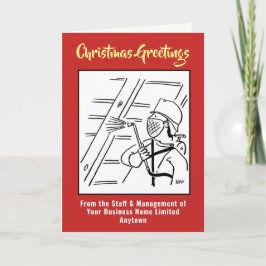 Weihnachtskarte des Holzbehandlungsunternehmens Feiertagskarte