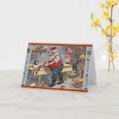 Weihnachtskarte des Jahrgangs mit dem Weihnachtsma Karte (Gelbe Blume)