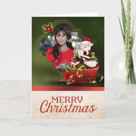 Weihnachtskarte des Santa Foto Feiertagskarte