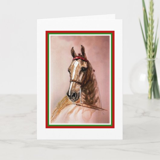 Weihnachtskarte des Sattellebred Horses Feiertagskarte (Vorderseite)