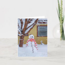Weihnachtskarte des Snowmanns mit Skript Verse Ankündigung
