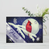 Weihnachtskarte des verzauberten Kardinals Feiertagskarte (Stehend Vorderseite)