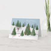 Weihnachtskarte des verzauberten Waldes Karte (Vorderseite)