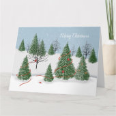 Weihnachtskarte des verzauberten Waldes Karte (Vorderseite)