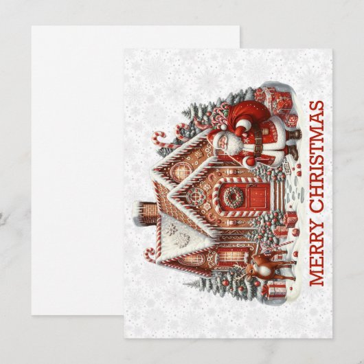 Weihnachtskarte des Weihnachtsmanns (Vorne/Hinten)