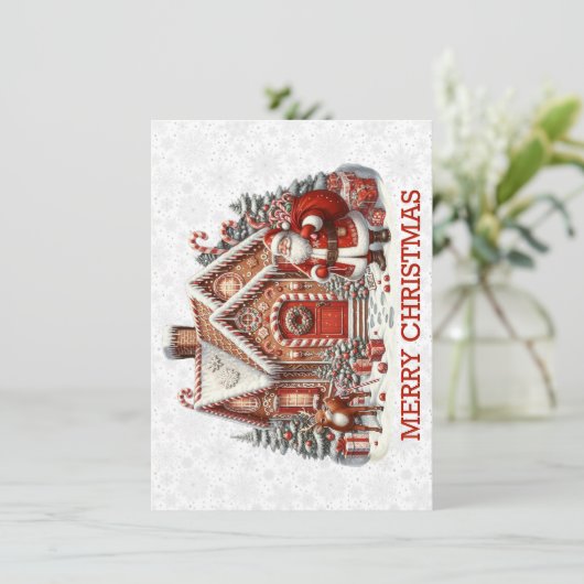 Weihnachtskarte des Weihnachtsmanns (Stehend Vorderseite)