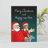 Weihnachtskarte des Weihnachtsmanns Feiertagskarte (Stehend Vorderseite)