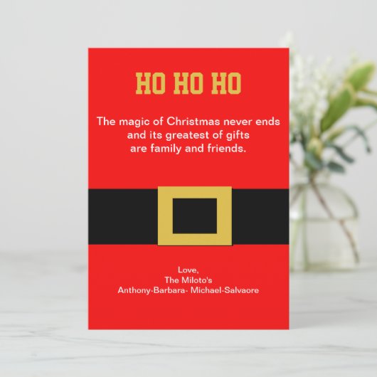 Weihnachtskarte des Weihnachtsmanns Feiertagskarte (Stehend Vorderseite)