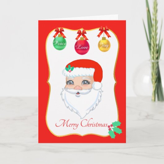 Weihnachtskarte des Weihnachtsmanns Feiertagskarte (Vorderseite)