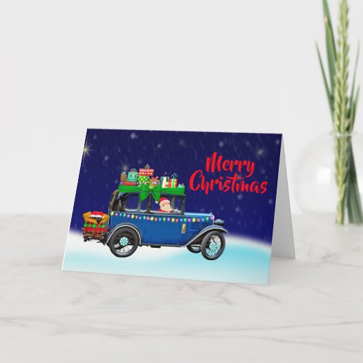 Weihnachtskarte des Weihnachtsmanns Karte (Vorderseite)