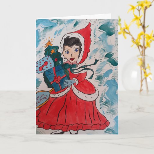 Weihnachtskarte des Weihnachtsmanns Karte (Gelbe Blume)