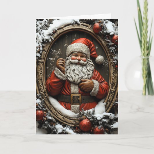 Weihnachtskarte des Weihnachtsmanns Karte (Vorderseite)