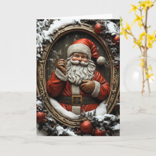 Weihnachtskarte des Weihnachtsmanns Karte (Gelbe Blume)