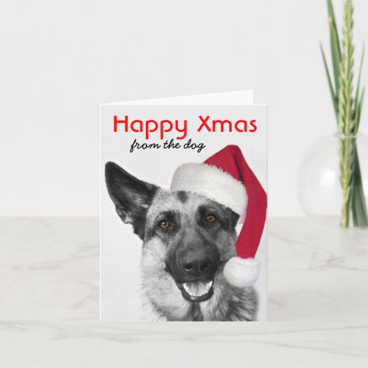 Weihnachtskarte Deutscher Schäferhund Feiertagskarte (Vorderseite)