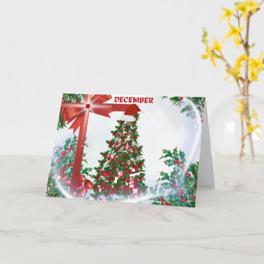 Weihnachtskarte Dezember Karte (Gelbe Blume)