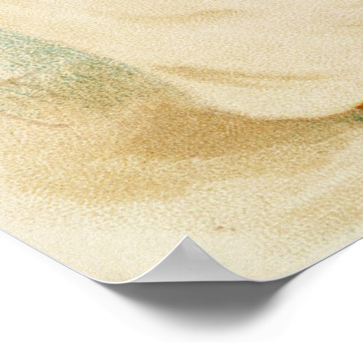 Weihnachtskarte, die ein Mädchen mit einem Muff da Poster (Ecke)