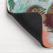 Weihnachtskarte, die ein Rotkehlchen darstellt Mousepad (Ecke)