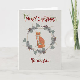 Weihnachtskarte, die einen Fuchs kennzeichnet Feiertagskarte