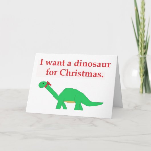 Weihnachtskarte Dinosaurier Feiertagskarte (Vorderseite)