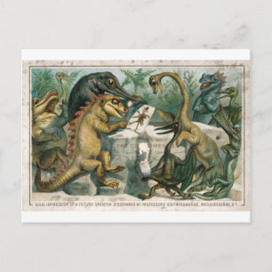 Weihnachtskarte Dinosaurier studieren alte Mensche Postkarte