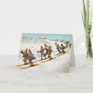Weihnachtskarte   Dorfnomen Ski Norwegen Feiertagskarte