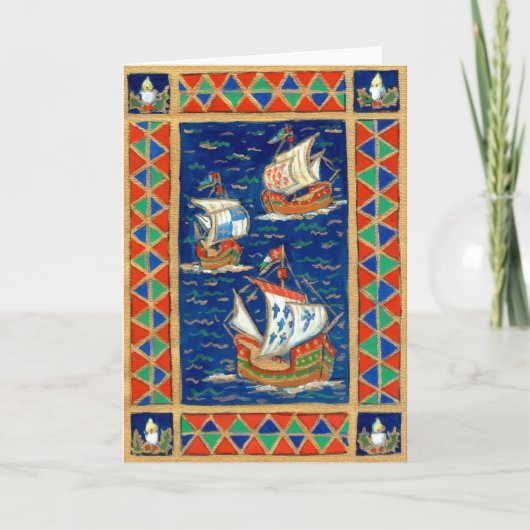 Weihnachtskarte - Drei Schiffe Feiertagskarte (Vorderseite)