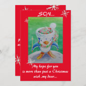Weihnachtskarte eines Sohnes Feiertagskarte (Vorne/Hinten)