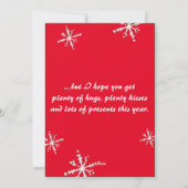 Weihnachtskarte eines Sohnes Feiertagskarte (Rückseite)