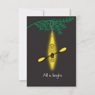 Weihnachtskarte Einladung Kayak "All is bright"