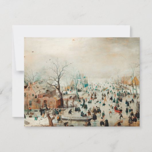 Weihnachtskarte | Eis-Skaten auf dem See Dankeskarte (Vorderseite)