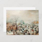 Weihnachtskarte | Eis-Skaten auf dem See Dankeskarte (Vorne/Hinten)