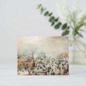 Weihnachtskarte | Eis-Skaten auf dem See Postkarte (Stehend Vorderseite)
