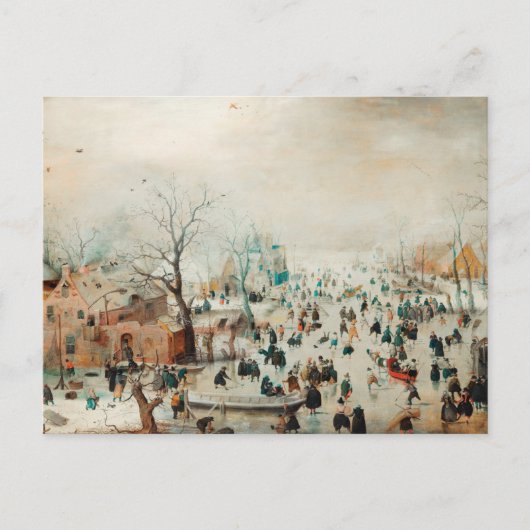 Weihnachtskarte | Eis-Skaten auf dem See Postkarte (Vorderseite)