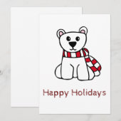 Weihnachtskarte Eisbär Feiertagskarte (Vorne/Hinten)