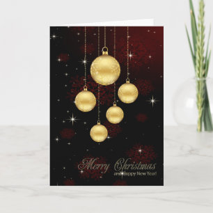 Weihnachtskarte - Elegantes Rot & Gold Weihnachten